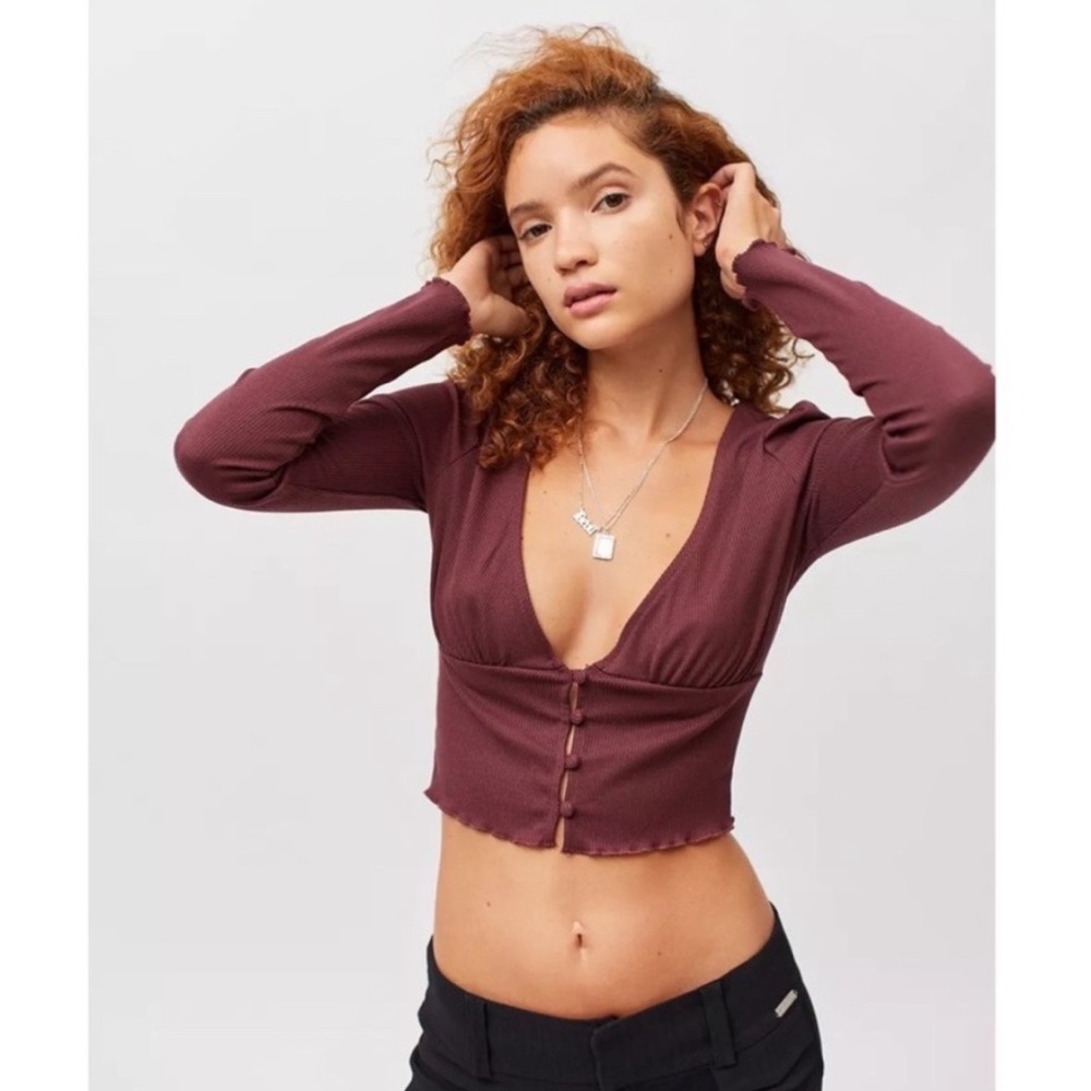 Urban Outfitters | Ruby Button Up Cropped Top